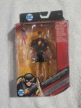 DC Black Flash Figure with Yellow & Red Emblems